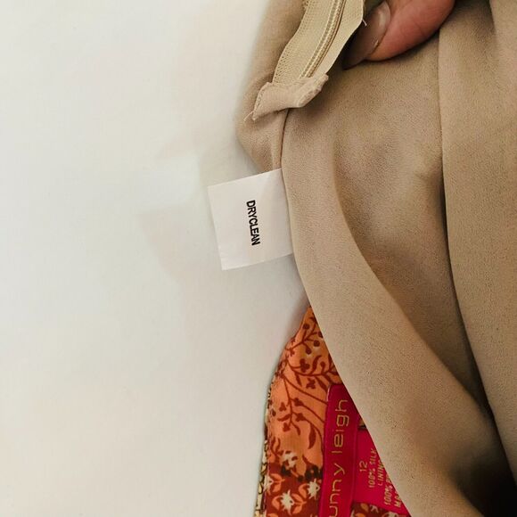 SUNNY LEIGH 100% Silk Chiffon Flared Skirt Lined Multicolor Sz 12 - Picture 9 of 10